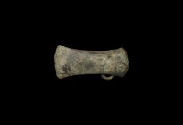 Bronze Age Looped and Socketted Axehead
1st millennium BC. A bronze looped and socketted axehead with slightly flared cutting edge; thickened collar ...