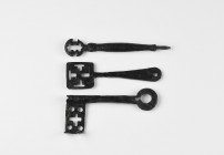 Viking Key Collection
9th-11th century AD. A group of three iron latch lifter keys comprising: one with flat-section shank, rectangular head with thr...