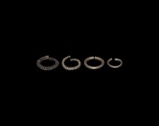 Viking Silver Ring Collection
10th-12th century AD. A mixed group of silver finger rings comprising: two formed from twisted rods, flattened finials;...