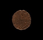 Medieval Lead Seal Matrix
13th-14th century AD. A lead-alloy discoid seal matrix with central tree motif and legend to the border: '+SIGILV IOHANIS H...