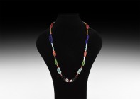 Post Medieval Multi-coloured Bead Necklace
20th century AD. A restrung multistrand necklace composed of glass seed beads; modern clasp. 37 grams, 75c...