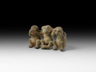 Post Medieval Three Wise Monkeys Statuette
19th century AD or earlier. A bronze statuette depicting the three wise monkeys 'see no evil, hear no evil...