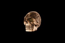 Post Medieval Bone Skull Model
16th-17th century AD. A carved bone model skull with lower mandible, incised 'trepanation' to the upper face. 9.26 gra...