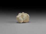 Roman Grand Tour Lion's Head
18th-19th century AD. A carved marble head in the form of a lioness's head, round erect ears, large lentoid eyes, raised...