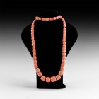 Natural History - Large Coral Bead String
. A string of polished drum-shaped coral beads. 479 grams, 1.2m (47"). Property of a London gentleman; from...