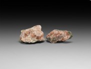 Natural History - Freiberg Sylvite Mineral Specimen Group
. Two specimens of sylvite from the Freiberg, Saxony, deposit. 97 grams total, 50-55mm (2")...
