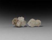 Natural History - Rock Salt Mineral Specimen Group
. Two specimens of halite (rock salt) exhibiting classic cubic crystallization from the famous Fre...