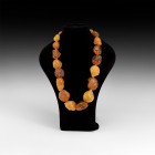 Natural History - Natural Baltic Teardrop-Shaped Amber Bead Necklace
60 million years BP. A restrung necklace of graduated naturally-formed amber pie...