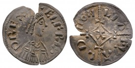 Anglo-Saxon Coins Alfred the Great - Liafwald - Cross-and-Lozenge Penny
875-880 AD. Second coinage, BMC type v. Obv: profile bust right with +ELFRED ...