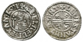 Anglo-Saxon Coins - Aethelred II - Canterbury / Leofstan - CRVX Penny
991-997 AD. BMC type iiia. Obv: profile bust with sceptre with +ÆÐELRÆDREXANGLO...
