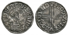Anglo-Saxon Coins - Aethelred II - London / Godwine - Long Cross Penny
997-1003 AD. BMC type iva. Obv: profile bust left with +ÆÐELRED REX ANGLO lege...