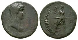 Ancient Greek Coins - Thrace - Perinthos - Artemis Bronze
Mid 1st century AD. Obv: veiled and draped bust of Demeter right, wreathed with grain (hold...