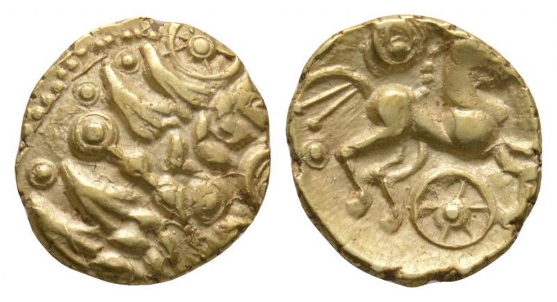 Celtic Iron Age Coins - Essex Chariot Wheel - Gold Quarter Stater
1st century B...