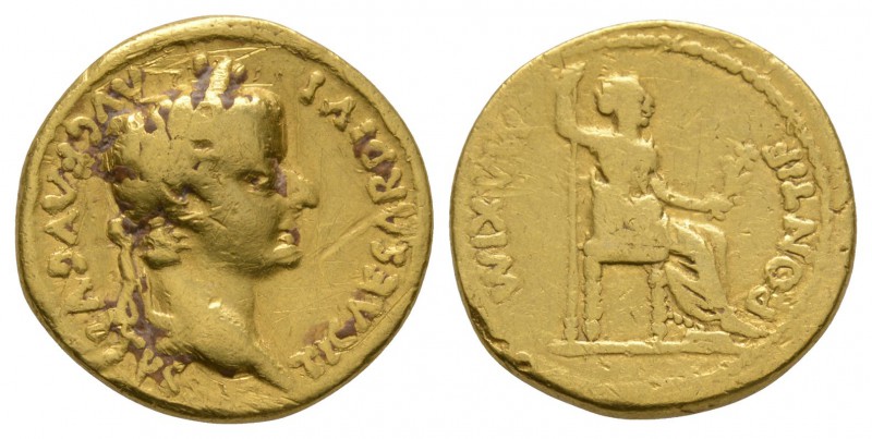 Ancient Roman Imperial Coins - Tiberius - Gold Livia (?) Aureus
After 16 AD. Lu...