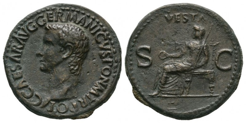 Ancient Roman Imperial Coins - Caligula - Vesta As
37-38 AD. Rome mint. Obv: C ...