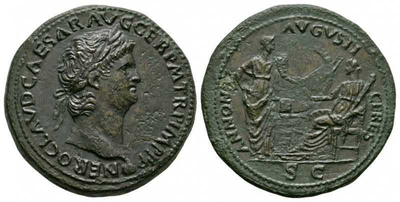 Ancient Roman Imperial Coins - Nero - Annona and Ceres Sesterius
65 AD. Lugdunu...