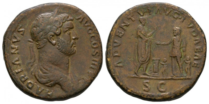 Ancient Roman Imperial Coins - Hadrian - Judea Sestertius
136 AD. Rome mint. Ob...
