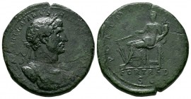 Ancient Roman Imperial Coins - Hadrian - Fortuna Sestertius
118 AD. Rome mint. Obv: IMP CAESAR TRAIANVS HADRIANVS AVG legend with laureate, draped an...