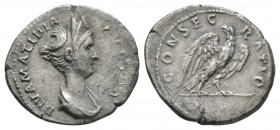Ancient Roman Imperial Coins - Matidia (under Hadrian) - Eagle Denarius
119 AD. Rome mint. Obv: DIVA MATIDIA AVGVSTA legend with diademed and draped ...