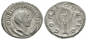 Ancient Roman Imperial Coins - Mariniana (under Valerian) - Phoenix Antoninianus
253-254 AD. Wife of Valerian(?), Rome mint. Obv: DIVAE MARINIANAE le...