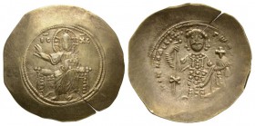 Ancient Byzantine Coins - Nicephorus III - Electrum Histamenon Nomisma
1078-1081 AD. Constantinople mint. Obv: IC-XC to left and right of Christ seat...
