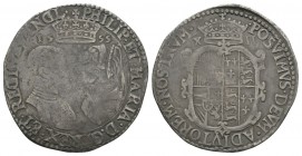 English Tudor Coins - Philip and Mary - 1555 - Shilling
Dated 1555 AD. Obv: crown dividing date above opposed profile busts with PHILIP ET MARIA D G ...