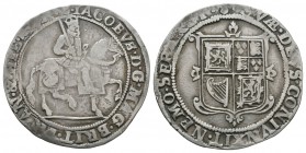 World Coins - Scotland - James VI - 30 Shillings
1603-1625 AD. Eighth coinage, after accession to English throne. Obv: king riding with IACOBVS D G M...