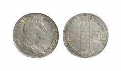 English Milled Coins - William III - 1698 - Halfcrown
Dated 1698 AD. Encapsulated and graded by CGS UK. Obv: profile bust with GVLIELMVS III DEI GRA ...