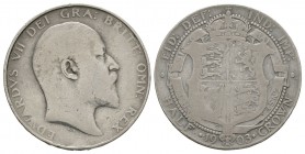 English Milled Coins - Edward VII - 1903 - Halfcrown
Dated 1903 AD. Obv: profile bust with EDWARDVS VII DEI GRA BRITT OMN REX legend. Rev: crowned ar...