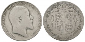 English Milled Coins - Edward VII - 1905 - Halfcrown
Dated 1905 AD. Obv: profile bust with EDWARDVS VII DEI GRA BRITT OMN REX legend. Rev: crowned ar...