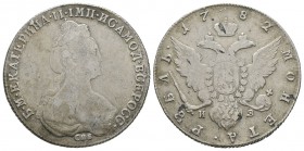 World Coins - Russia - Catherine II - 1782 - Rouble
Dated 1782 AD. Obv: profile bust with ??? below and ? ? ????????? II ?? ?????? ??????? legend. Re...