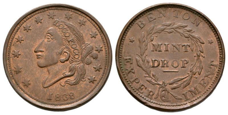 World Coins - USA - Mint Drops - 1838 - Hard Times Token Cent
Dated 1838 AD. Ob...