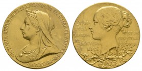 British Commemorative Medals - Victoria - 1897 - Gold Small Diamond Jubilee Medallion
Dated 1897 AD. Official Royal Mint jubilee medal. Obv: old prof...