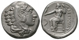 Ancient Greek Coins - Alexander III (the Great) - Zeus Tetradrachm
336-323 BC. Amphipolis mint. Obv: head of Herakles right, wearing lionskin headdre...