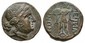 Ancient Greek Coins - Thrace - Mesembria - Athena Alkidemos Bronze
400-350 BC. Obv: female head right, hair bound in a taenia. Rev: METAM-BRIANWN to ...