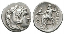 Ancient Greek Coins - Macedonia - Philip III - Zeus Drachm
323-317 BC. Lampsakos mint. Obv: head of Herakles right, wearing lionskin headdress. Rev: ...