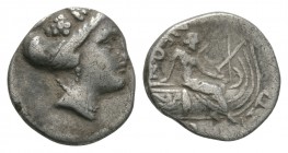 Ancient Greek Coins - Euboia - Histiaia Tetrobol
3rd-2nd century BC. Obv: wreathed head of the nymph Histiaia right. Rev: (anti-clockwise from below)...