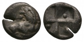 Ancient Greek Coins - Thrace - Cherronesos - Lion Hemidrachm
480-350 BC. Obv: forepart of lion right, head turned back. Rev: quadripartite incuse squ...