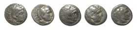 Ancient Greek Coins - Alexander III (The Great) - Drachms [5]
4th century BC. Obvs: head of Herakles right, wearing lionskin headdress. Revs: ALEXAND...