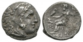 Ancient Greek Coins - Lysimachos - Zeus Drachm
310-297 BC. Abydos mint. Obv: head of Herakles right, wearing lionskin headdress. Rev: BASILEWS LYSIMA...