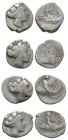 Ancient Greek Coins - Euboea - Histiaia Tetrobols [4]
Circa 196-146 BC. Obvs: head of the nymph Histiaia right, wreathed with vine. Revs: ISTI-AIEWN ...