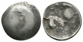 Celtic Iron Age Coins - Danubian - Imitative 'Macedonian' Tetradrachm
2nd-1st century BC. Obv: traces of bust right. Rev: horse left. 8.62 grams. . ...