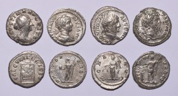Ancient Roman Imperial Coins - Faustina II to Caracalla - Denarii [4]
161-217 AD. Group comprising denarii of: Faustina II (infants on throne); Septi...