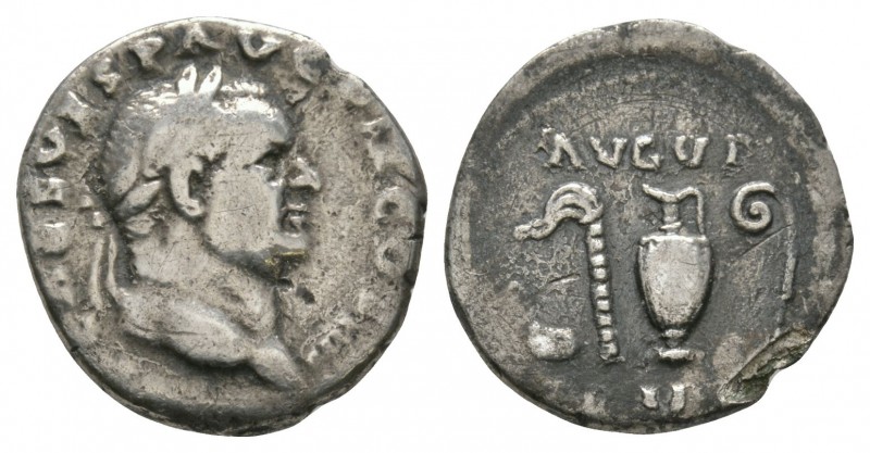 Ancient Roman Imperial Coins - Vespasian - Implements Denarius
72-73 AD. Rome m...