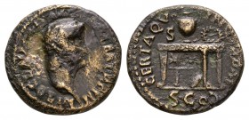 Ancient Roman Imperial Coins - Trajan - Prize Table Quadrans
105 AD. Rome mint. Obv: IMP CAES NERVA TRAIAN AVG legend with laureate bust right. Rev: ...