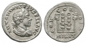 Ancient Roman Imperial Coins - Elagabalus - Concordia Denarius
218-219 AD. Antioch mint. Obv: ANTONINVS PIVS FEL AVG legend with laureate, draped and...