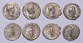 Ancient Roman Imperial Coins - Septimius Severus to Julia Soaemias - Denarii [4]
193-220 AD. Group comprising denarii of: Septimius Severus (emperor ...