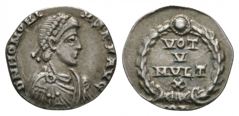 Ancient Roman Imperial Coins - Honorius - Wreath Siliqua
397-402 AD. Constantin...