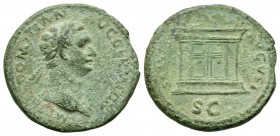 Ancient Roman Imperial Coins - Domitian - Altar Enclosure As
85 AD. Rome mint. Obv: IMP CAES DOMITIANVS AVG GERMANICVS legend with laureate bust righ...