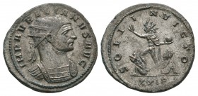Ancient Roman Imperial Coins - Aurelian - Sol Antoninianus
274 AD. Ticinum mint (?"). Obv: IMP AVRELIANVS AVG legend with radiate, draped and cuirass...